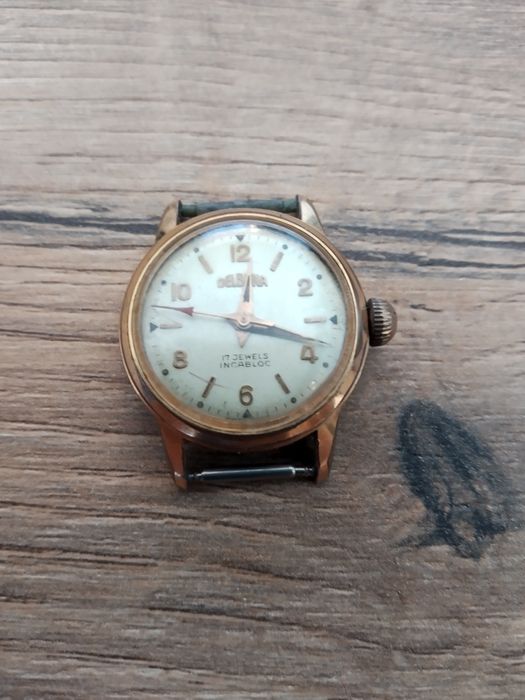 Zegarek DELBANA damski pozłacany szwajcarski