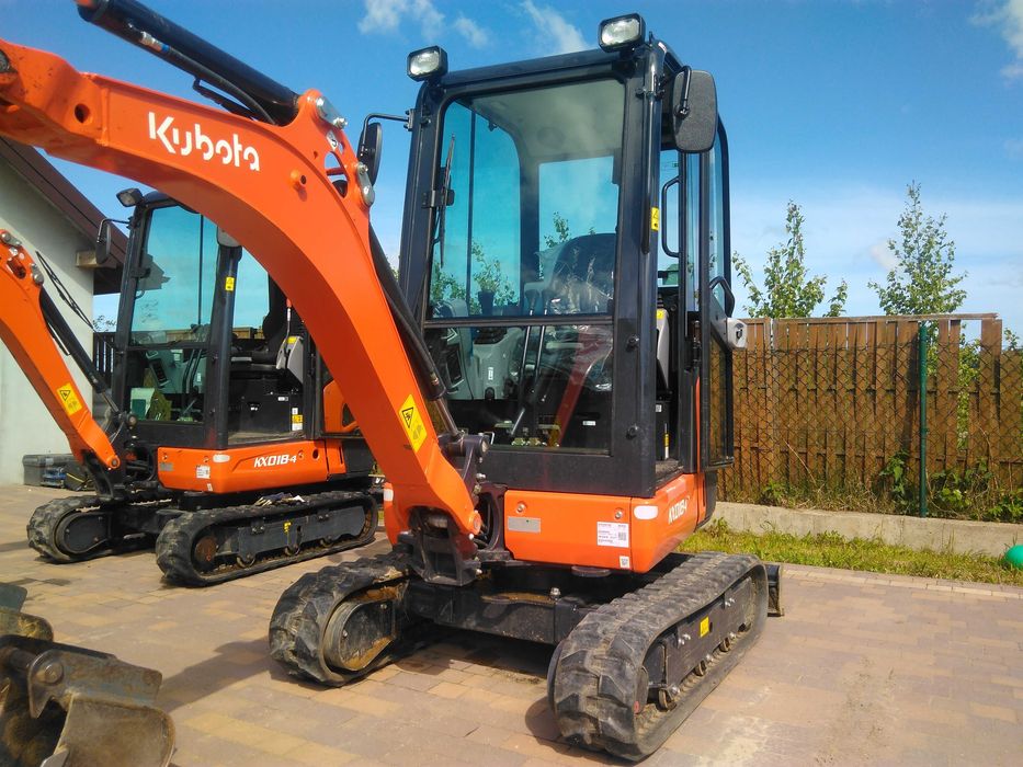 wynajem minikoparki Kubota KX18-4 2szt Nowe !!! Transport Tanio !!!
