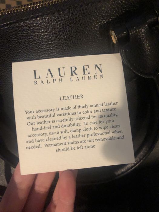 Czarna skórzana torebka Ralph Lauren