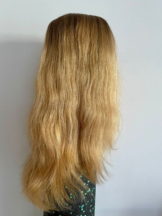 Peruka naturalny blond, włosy naturalne długie, Rokoko