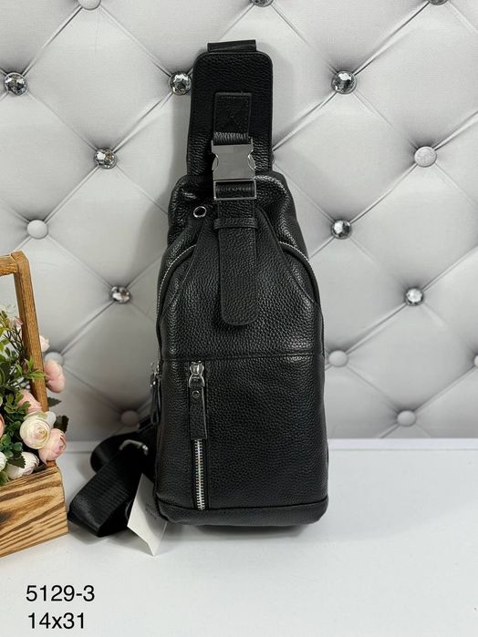 Чоловічий слінг натуральна шкіра