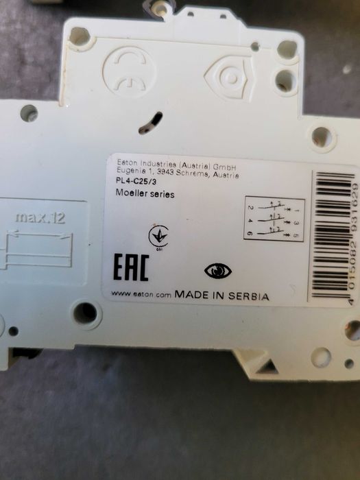 Автоматический выключатель автомат Eaton 3Р 25А