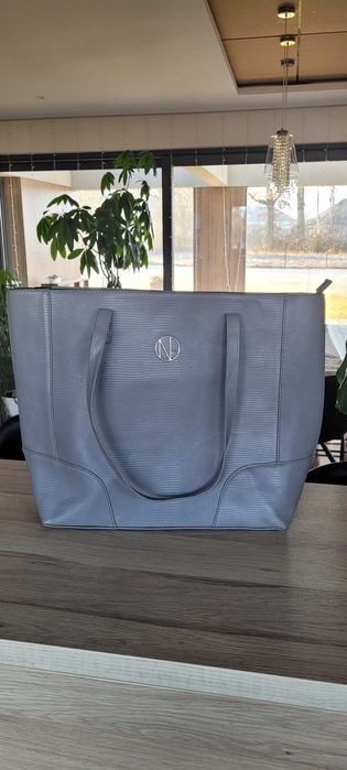 Szara torebka do ręki eco-skóra New Look