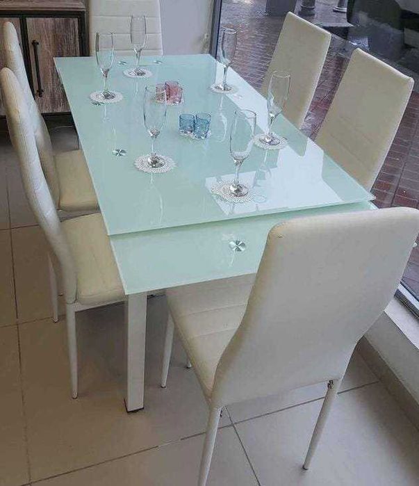 MESA DE JANTAR VIDRO TEMPERADO + 4 CADEIRAS, PAGA NA ENTREGA