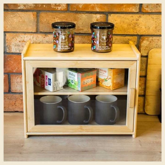 Chlebak bambusowy pojemnik żywność przyprawy półka szafka do kuchni