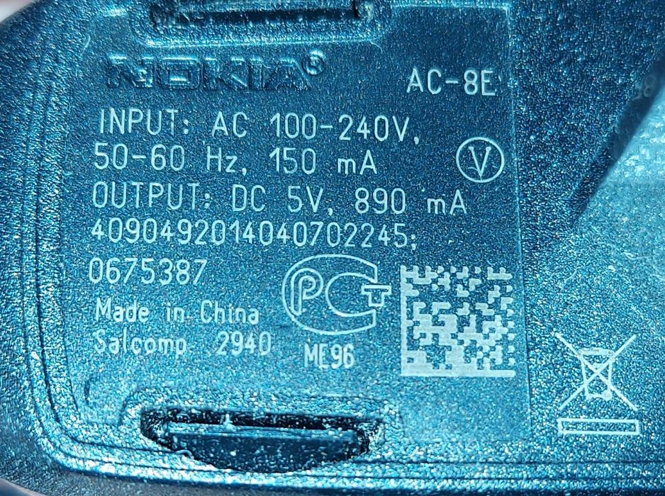 Ładowarka sieciowa Nokia AC-8E, 5V