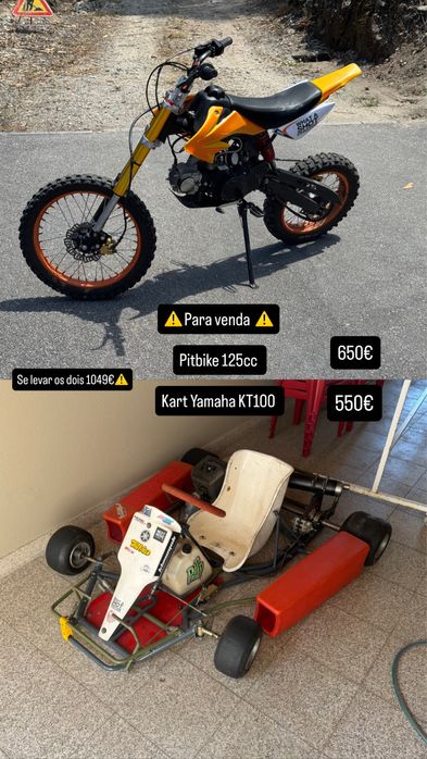 Pitbike e kart 100cc 2 tempos