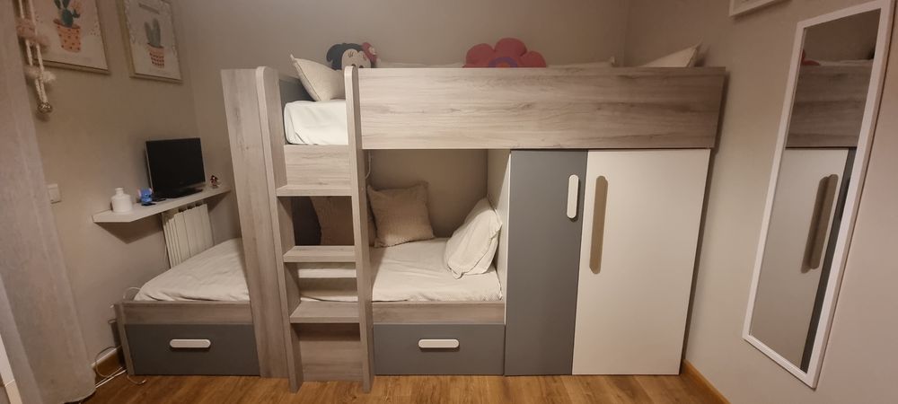 Cama + beliche + armario