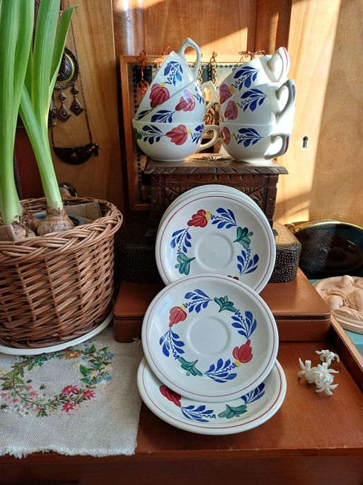 Boch Belgium la louviere filiżanki spodki zestaw kawowy