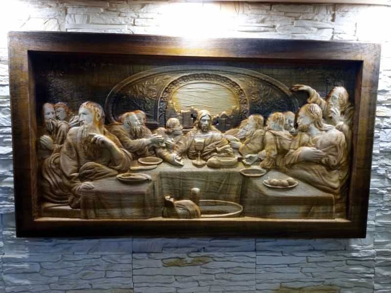 Ostatnia Wieczerza-Plaskorzezba-Drewno