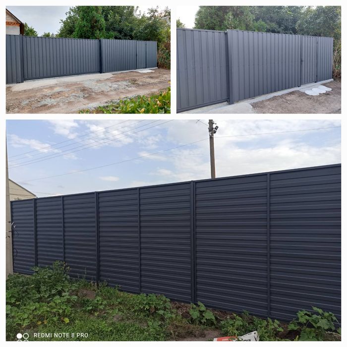 Ворота.Забор Жалюзи,из профнастила.Автоматика для откатных ворот.В Дне