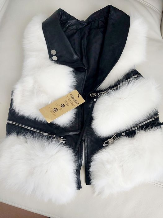 Kamizelka prawdziwe futro+skóra