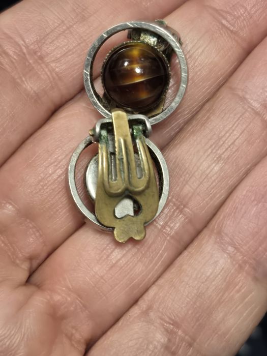 Klipsy vintage tygrysie oko