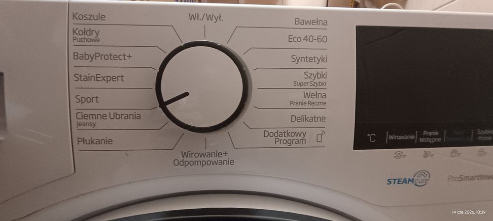 Pralka Beko steam cure