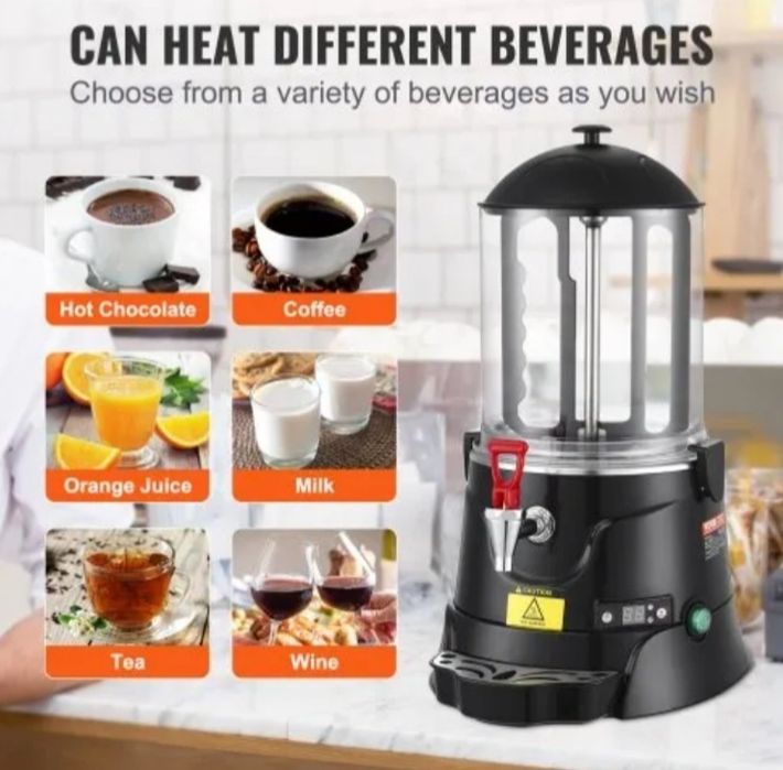 Distribuidor de chocolate quente VEVOR, máquina de chocolate quente de 10 L com faixa de temperatura ajustável, tanque ABS