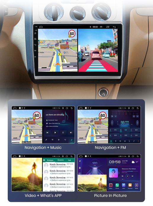 Rádio 10" Android Volkswagen TOURAN 2003-10 CARPLAY WIFI GPS 2/32GB