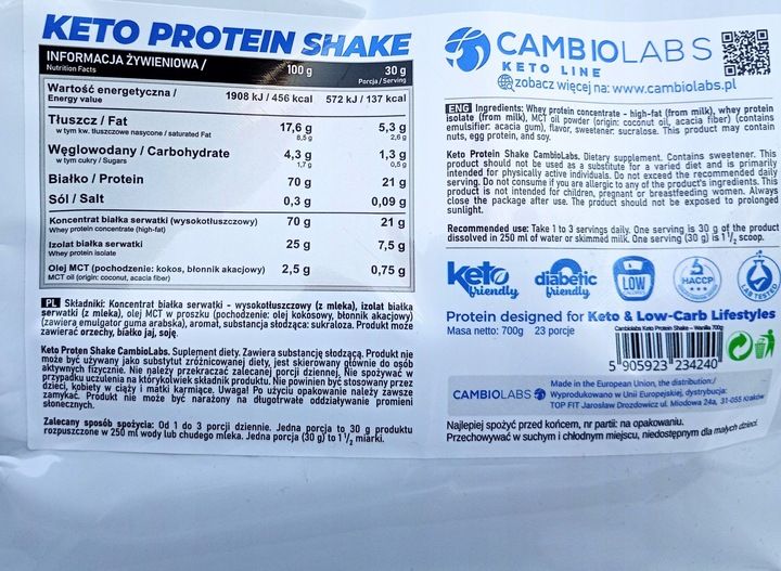 shake proteinowy whey protein keto białko serwatkowe na odchudzanie vanilla