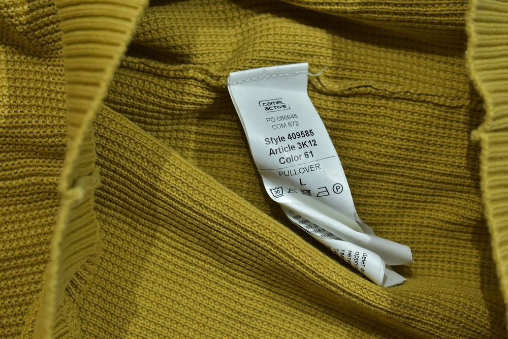 Camel Active Żółty Sweter Męski Organic Bawełna Half Zip L