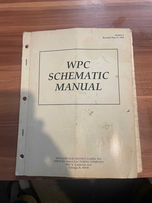 Flipper Pinball Flipper WPC Schematic Manual May 1993
