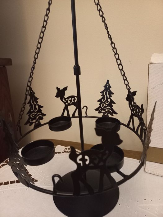 Stylowy świateczny stroik świecznik metaloplastyka