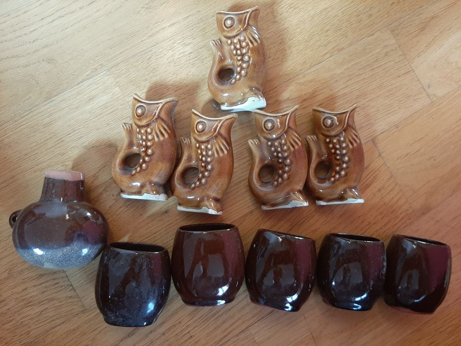 Kieliszki rybki, gliniane, ceramiczne