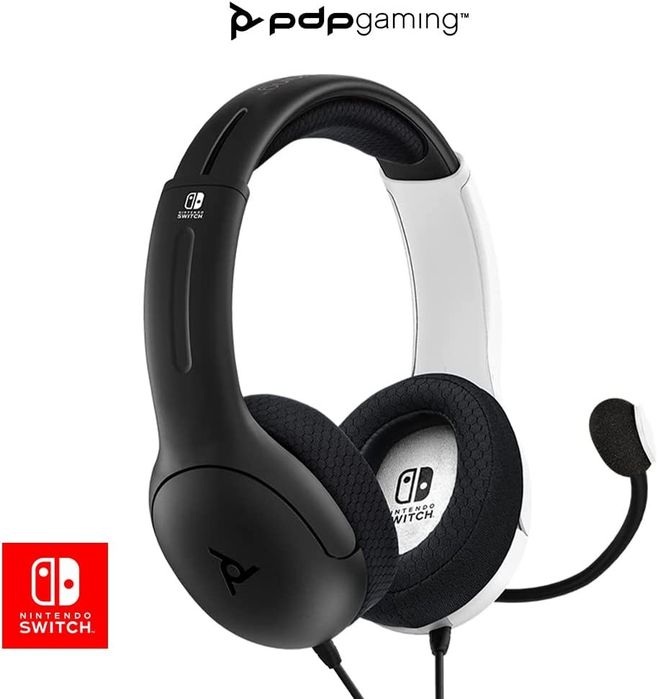 Headset gaming pdp lvl 40 wired branco & preto (nintendo switch) S
