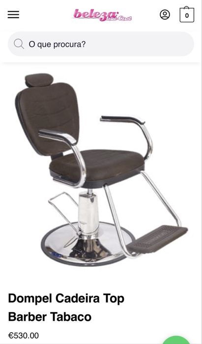 Cadeira Profissional Dompel Top Barber Tabaco – Excelente Estado