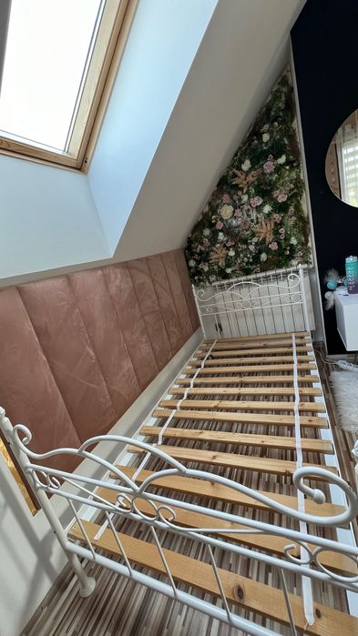 Łóżko dziecięce rama łóżka 90x180 Białe stalowe