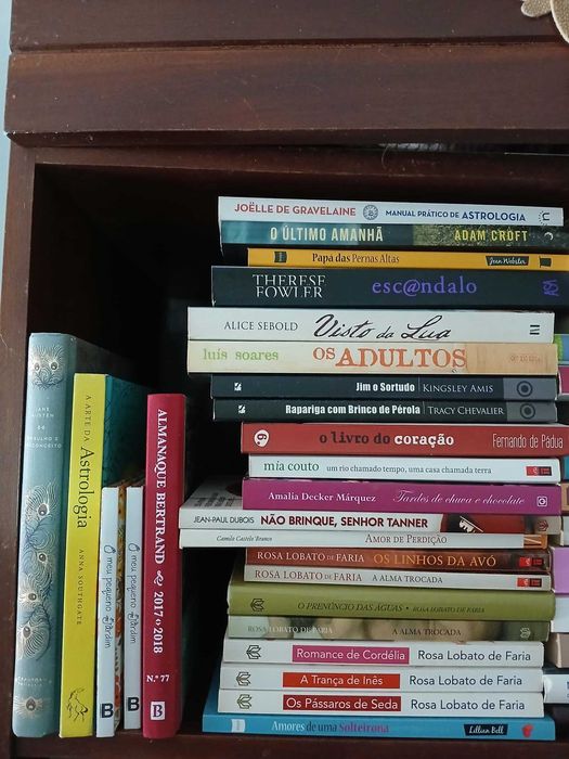 Vários livros, romances, poesia, astrologia, ficção, não ficção, ...
