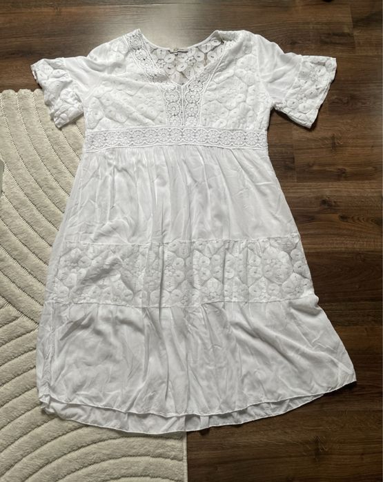 Suknia letnia biała L XL Fashion made  in Italia