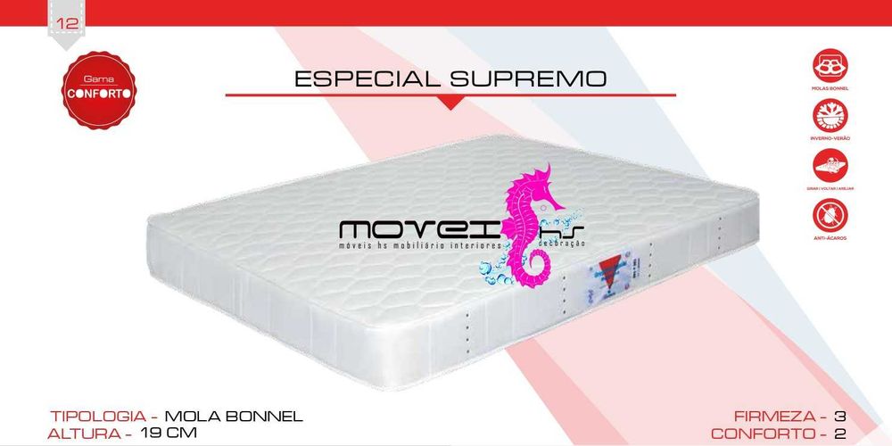 Cama Estofada 082+Colchão e Estrado Novo