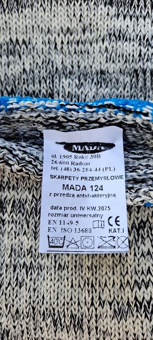 Skarpety przemysłowe górnicze antybakteryjne mada 3pary