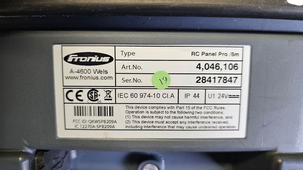 System panel spawarki pilot sterowania spawarką RC Panel Pro Fronius