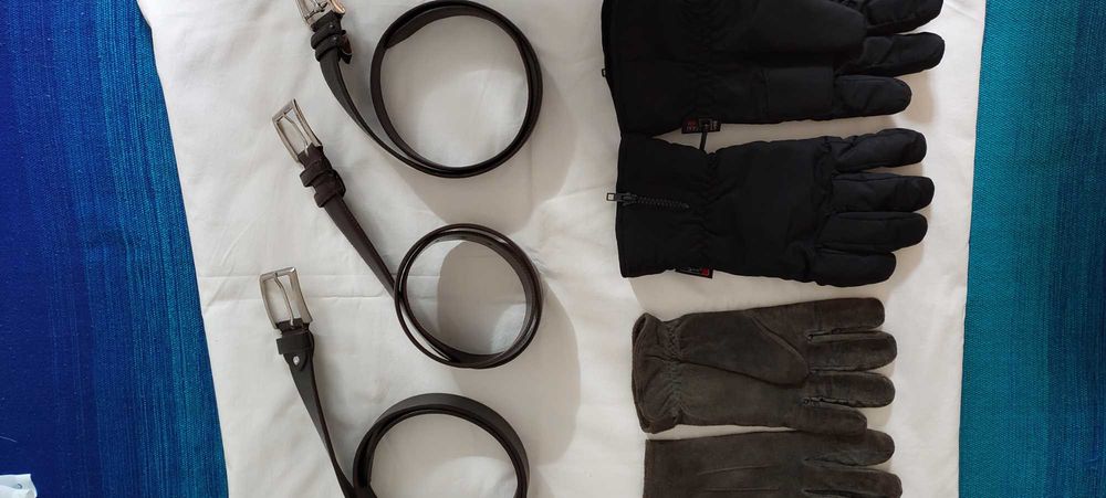 Cintos cabedal e luvas para Homem