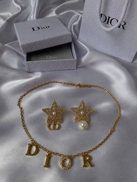 Набір прикрас Christian Dior набі біжутерії CD ланцюжок сережки