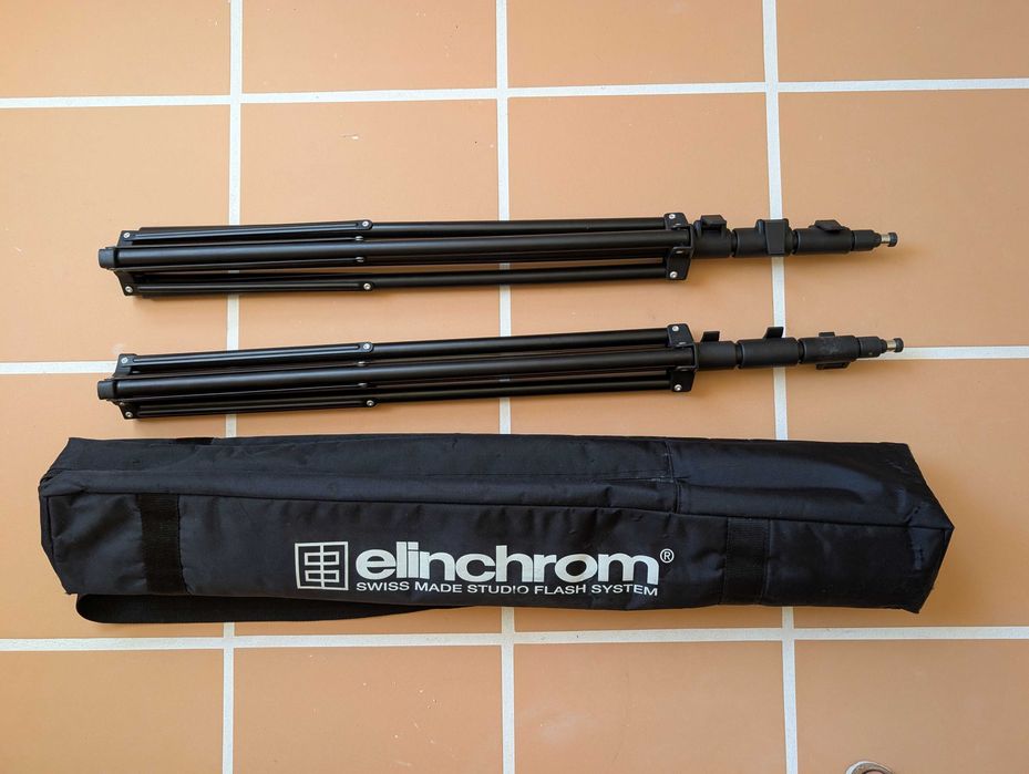 Conjunto de 2 Tripés de Iluminação Elinchrom com Mala