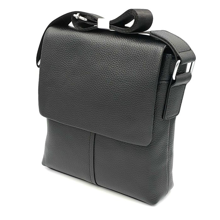 Сумка чоловіча натуральна шкіра leather 874 Black кожа Сумка мужская