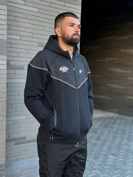 Чоловіче зіп худі чорно сірого кольору Syno