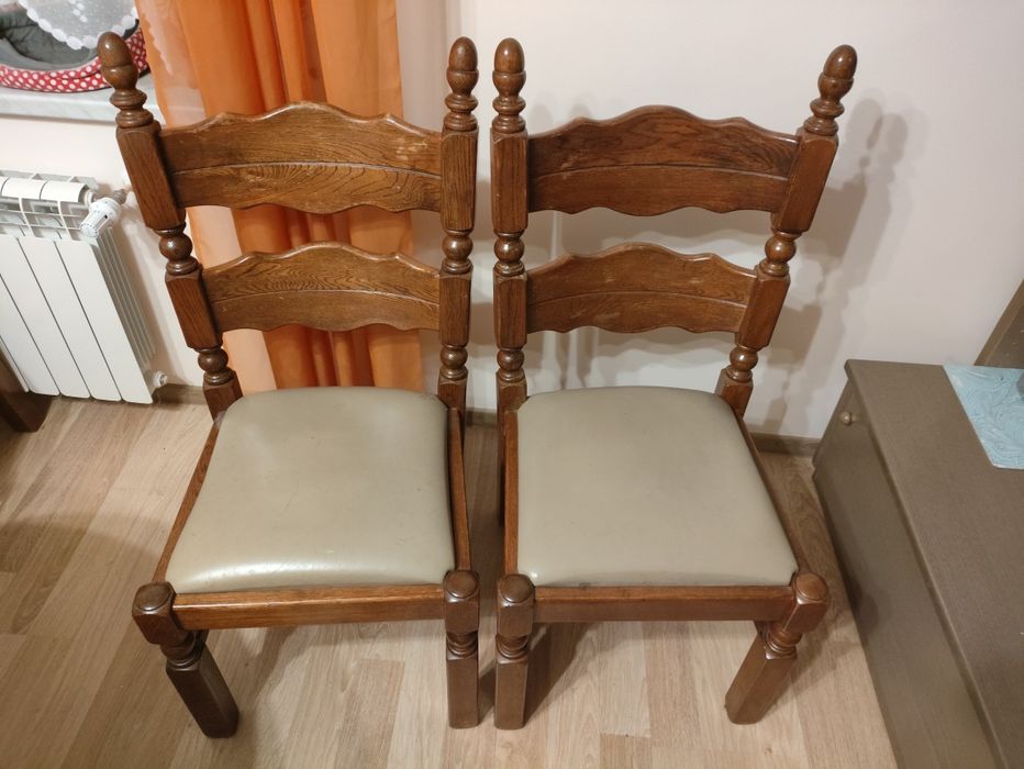 Krzesła dębowe 4 szt bardzo mocne i stabilne