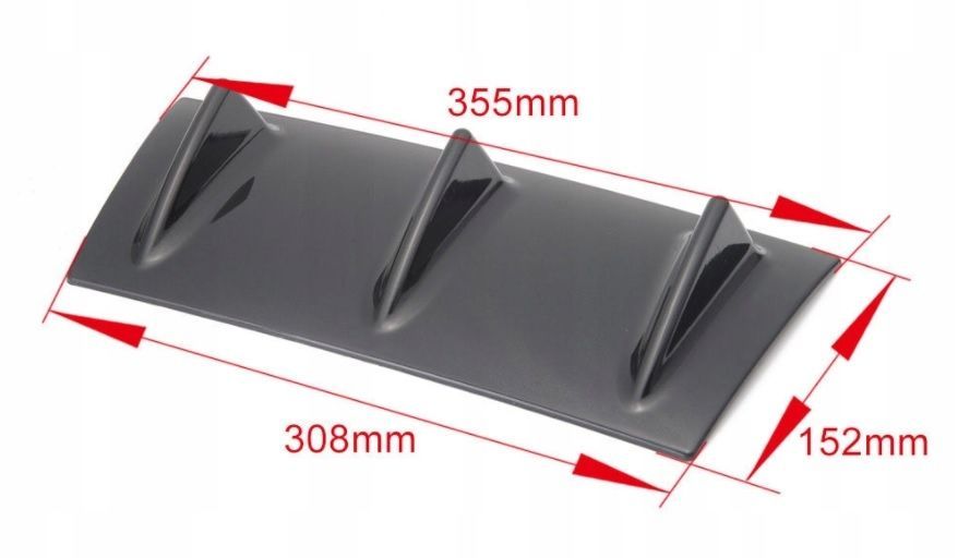 Dyfuzor Dokładka Lip Aerodynamiczna Uniwersalna 3X
