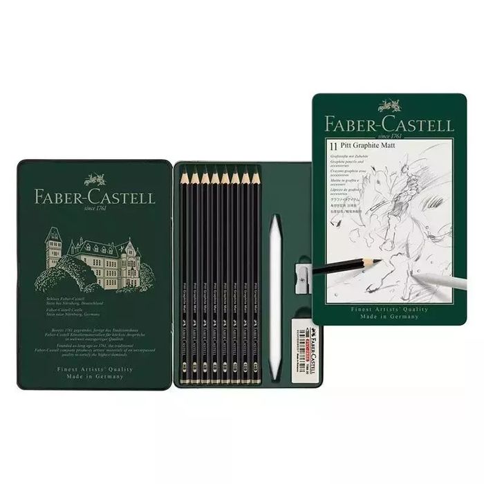 Ołówek artystyczny Pitt Graphite Matt 8szt. + akc.. Faber Castell