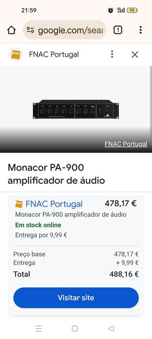 Vendo Amplificador Monacor novo.