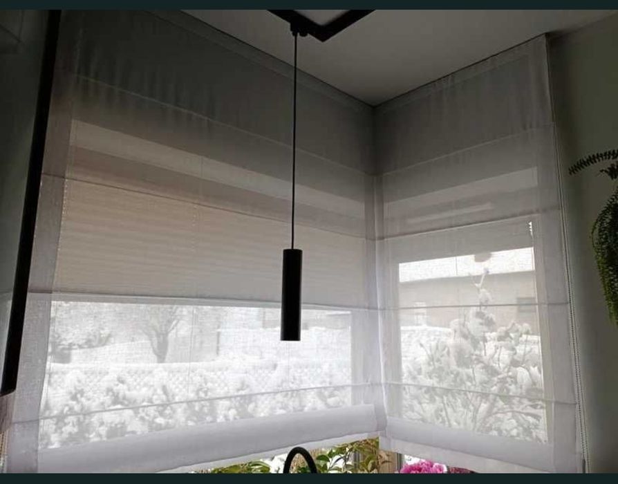 Roleta rzymska na okno narożne