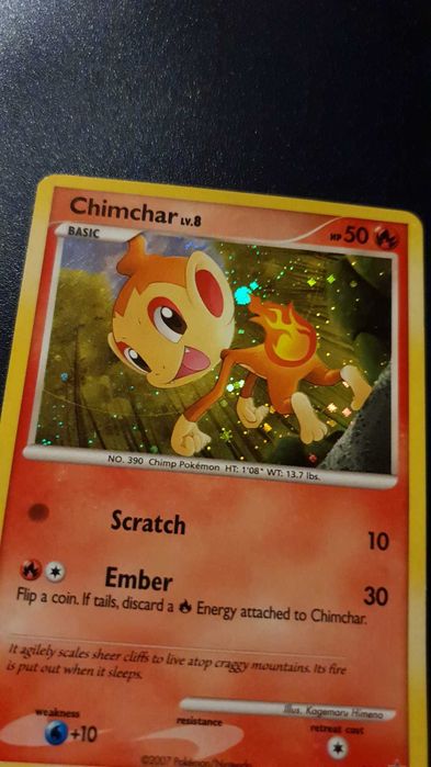 2007 Pokemon TCG Chimchar Cosmos Holo DP02 Black Star Promo Carta