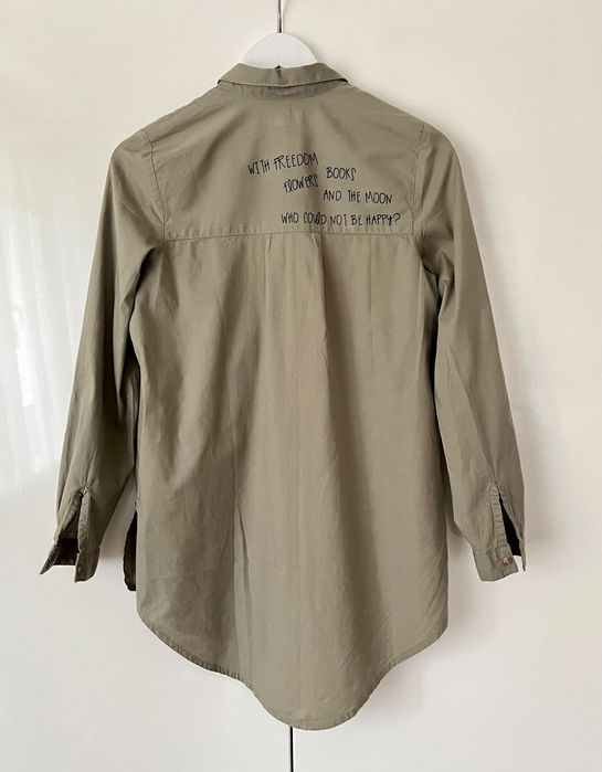 RESERVED - długa koszula oversize. Zielona/khaki. 100% Bawełna. 34/XS