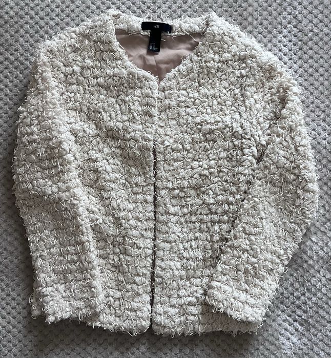 Текстурований жакет кардиган H&M (розмір XS) / укорочений піджак барашек