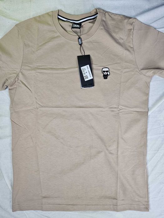 Koszulka t-shirt koszulki męskie karl lagerfeld nowość beżowa ludzik