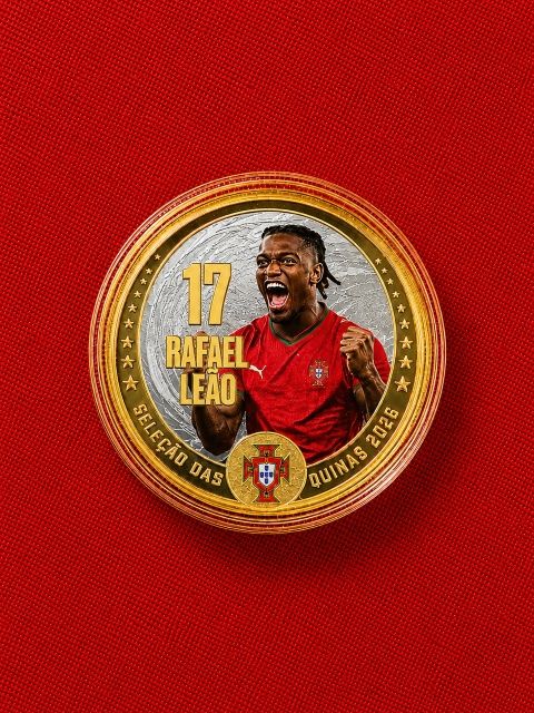 Moeda Icoins Collection Portugal 2026 - Rafael Leão Dourada