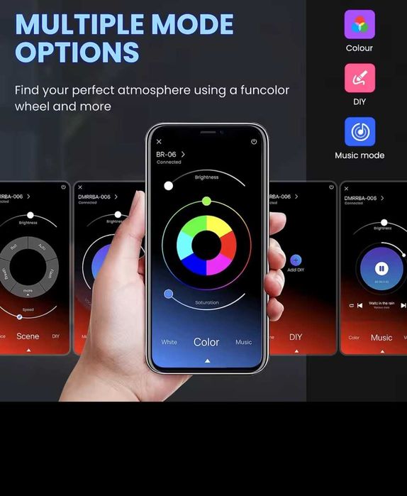 RGB LED Neon Rope Lights 15M, Cont de Sincro de Música com App/Remoto