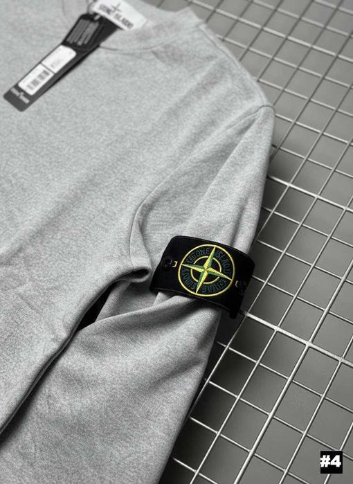 Стон Айленд Кофта Серая - Stone Island Світшот Сірий - Стоник Зипка